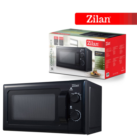 Cuptor cu microunde Zilan ZLN1222, 20 L, 700W, mod pentru dezghet, 6 trepte de putere, Negru [2]
