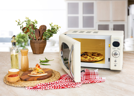 Cuptor cu microunde Zilan ZLN1245 RETRO, Putere 700W, Capacitate 20L, Functie de dezghetare, Afisaj digital, Temporizator [4]