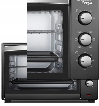 Cuptor electric cu ventilator ZILAN ZLN3727 Negru, Capacitate 45L, Putere 2000W, Geam dublu, Temporizator 60 min, Temperatura maxima 230 grade celsius [5]