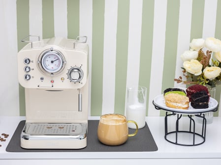 Espressor manual Zilan ZLN2992 Crem,15 Bar, 1.25 l, 1100W, Design Retro [9]