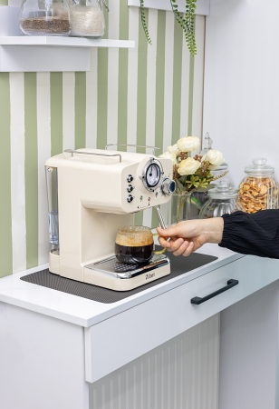 Espressor manual Zilan ZLN2992 Crem,15 Bar, 1.25 l, 1100W, Design Retro [7]