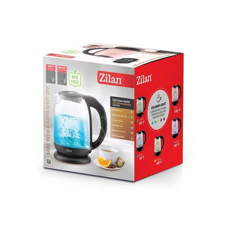 Fierbator Apa ZILAN ZLN3956, 2200W, 1.7L, Control Temperatura, Iluminare LED, Sticla [1]