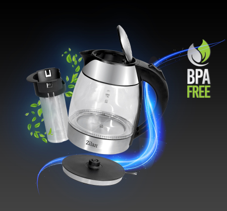 Fierbator de apa Zilan ZLN8948 cu filtru pentru ceai, capacitate 1.8 litrii, putere 2200W [10]