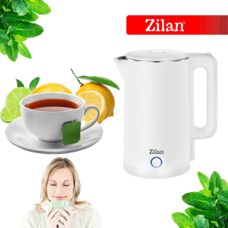 Fierbator electric Zilan ZLN1147 Alb, 1500 W, 1.7L, Indicator luminos, oprire automata si manuala [3]