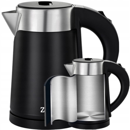 Fierbator electric Zilan ZLN3387 Negru cu pereti dublii, putere 800W, capacitate 0.8L, inox [2]