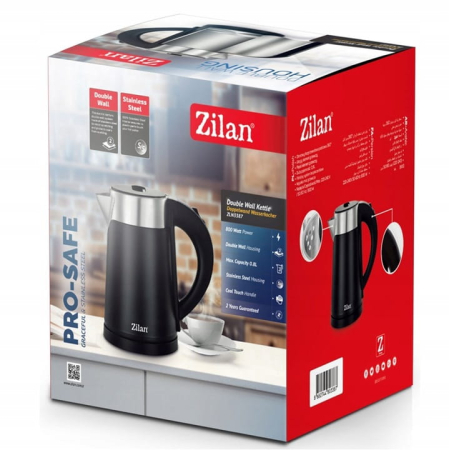 Fierbator electric Zilan ZLN3387 Negru cu pereti dublii, putere 800W, capacitate 0.8L, inox [6]