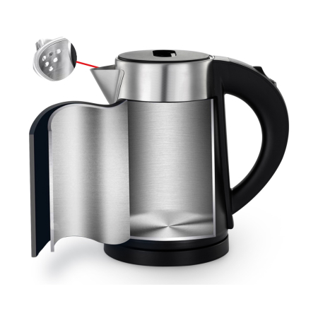 Fierbator electric Zilan ZLN3387 Negru cu pereti dublii, putere 800W, capacitate 0.8L, inox [1]
