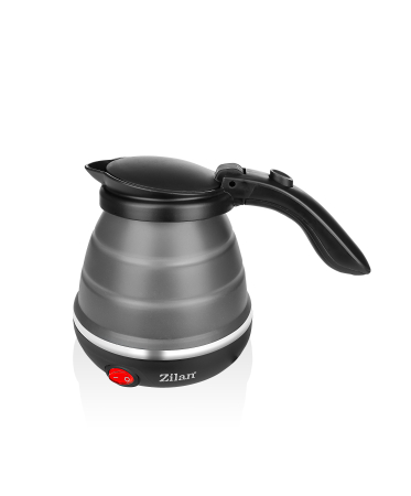 Fierbatoare - Fierbator pliabil Zilan ZLN1986 pentru voiaj, Putere 750W, Capacitate 0.5L, Protectie la supraincalzire, Baza din inox si carcasa din silicon durabil