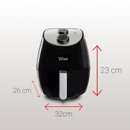 Friteuza Air Fryer, ZILAN ZLN3598, Negru 1350 W, Capacitate 2.6 L, Timer 30 min, [6]