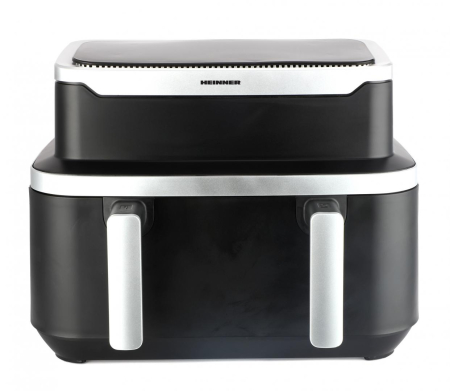 Friteuza dubla cu aer cald Heinner HAF-DDB9BK26, 2600W, capacitate: 9L, control digital individual, timer 60 min, 10 programe presetate, auto-oprire, negru [2]