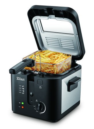 Friteuze - Friteuza Zilan ZLN0010, 1600 W, 2.5 l, Termostat reglabil, Cuva detasabila, inox