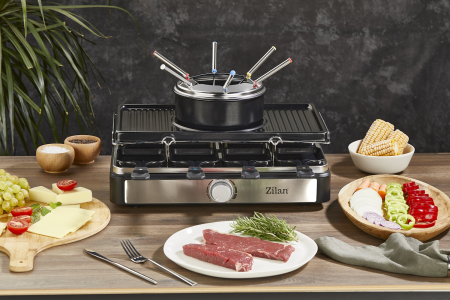 Gratar electric cu fondue Zilan ZLN8856, raclette, putere 1400 W, indicator luminos [3]