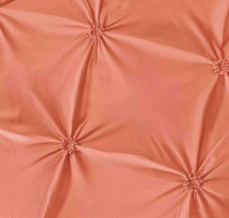 Lenjerie de pat cu pliuri, tesatura tip finet, pat 2 persoane, 6 piese - Peach [1]
