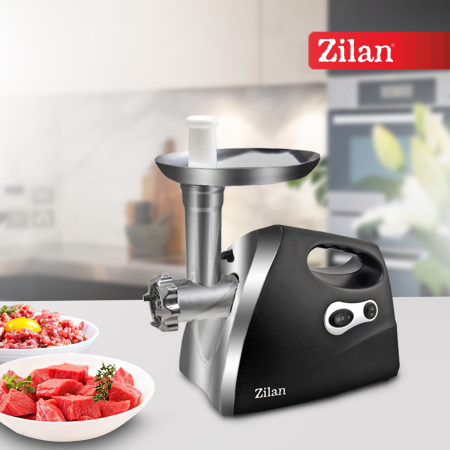 Masina de tocat carne ZILAN ZLN7599,Negru 1200W, Tava si panou inox, Accesorii umplut carnati, Functie revers, 1.6kg/min, [4]