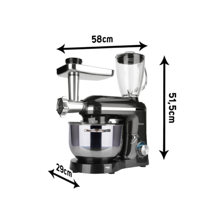 Mixer, blender si masina de tocat 3 in 1 Zilan ZLN1772 Negru, 6+1 nivele de control al vitezei, 1400W [1]