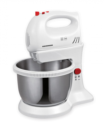 Mixer cu bol Heinner HMBR-300W, Bol Rotativ Inox, 300W, 3.4L, Alb [1]