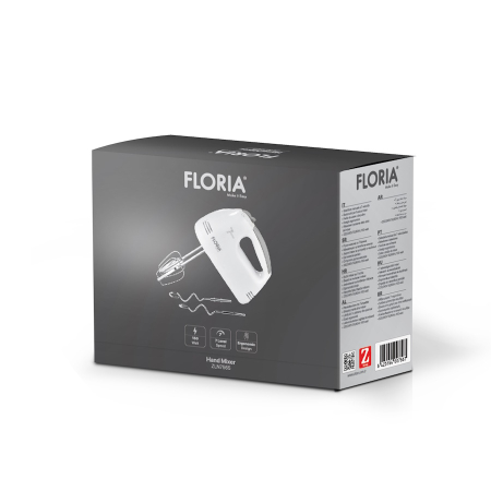 Mixer de mana Floria ZLN7565, ALB Putere 100 W, 7 viteze, Buton eliberare accesorii [2]