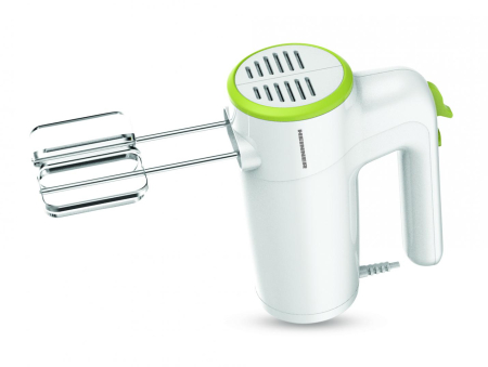 Mixere - Mixer de mana HEINNER HM-300GR, 300w, 6 viteze+turbo, 2 seturi accesorii inox, alb/verde