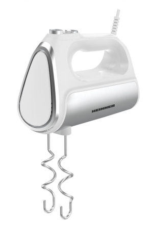 Mixere - Mixer de mana Heinner HM-DC800WH , 800 W, motor dc, 6 viteze + turbo, Alb cu decoratiuni inox
