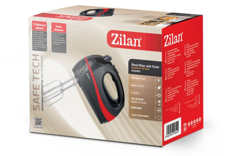 Mixer electric ZILAN ZLN8401, 300W, 5 viteze, Rosu [2]