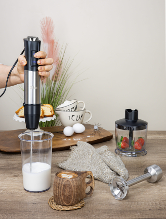 Mixer vertical 5 in 1 Zilan ZLN3939, Putere 1200W, 12 trepte de viteza, Functie Turbo, Afisaj digital, Inox [2]