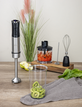 Mixer vertical 5 in 1 Zilan ZLN3939, Putere 1200W, 12 trepte de viteza, Functie Turbo, Afisaj digital, Inox [3]