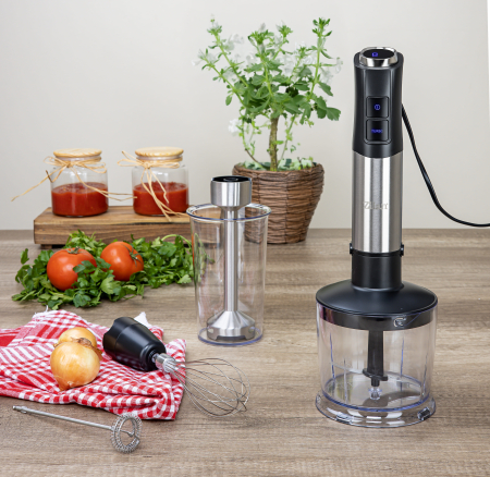 Mixer vertical 5 in 1 Zilan ZLN3939, Putere 1200W, 12 trepte de viteza, Functie Turbo, Afisaj digital, Inox [5]