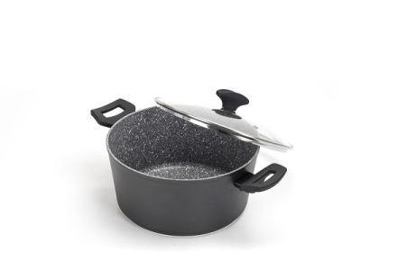 Oala cu capac sticla Zilan ZLN3321, Diametru 24 cm, Inaltime 12 cm, Material aluminiu, Interior granit, Compatibil inductie [3]