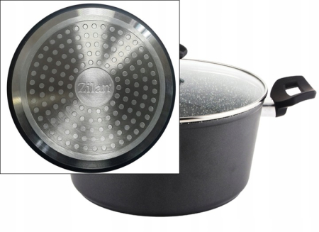 Oala cu capac sticla Zilan ZLN3321, Diametru 24 cm, Inaltime 12 cm, Material aluminiu, Interior granit, Compatibil inductie [4]