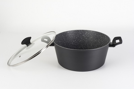 Oala cu capac sticla Zilan ZLN3338, Diametru 28 cm, Inaltime 13 cm, Material aluminiu, Interior granit, Compatibil inductie [2]