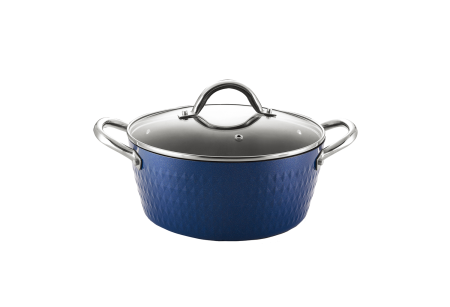 Oale - Oala cu capac Zilan ZLN9600 diamond, cu baza de inductie, ceramica si inox, usor de spalat, 20 cm,2.1L