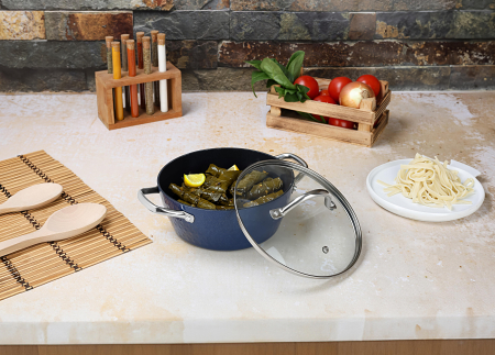 Oala cu capac Zilan ZLN9600 diamond, cu baza de inductie, ceramica si inox, usor de spalat, 20 cm,2.1L [5]