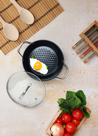 Oala cu capac Zilan ZLN9600 diamond, cu baza de inductie, ceramica si inox, usor de spalat, 20 cm,2.1L [4]