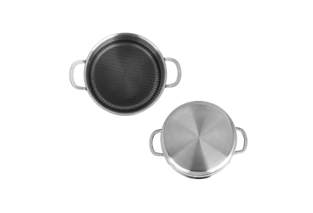 Oala Zilan ZLN9648 cu capac, tri-ply, inox, antiaderent, protectie la zgarieturi, usor de spalat, 24 cm,4.3L [2]