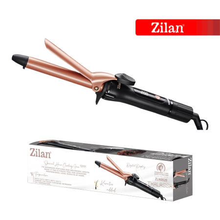 Ondulator de par Zilan ZLN9525 cu clips, Negru/Roz, diametru 19mm, Putere 30W [2]