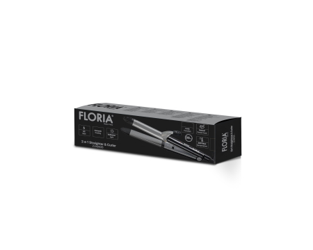 Placa 2 in 1 Floria ZLN9426 pentru indreptat si ondulat parul, temperatura maxima de 200 grade, 43W, Negru  [1]