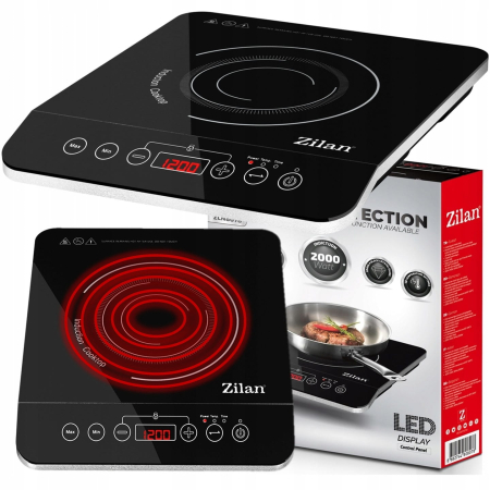 Plita cu inductie Zilan ZLN8078 Neagra, putere 2000W, geam din cristal negru [4]