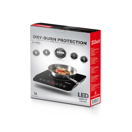 Plita cu inductie Zilan ZLN8078 Neagra, putere 2000W, geam din cristal negru [2]