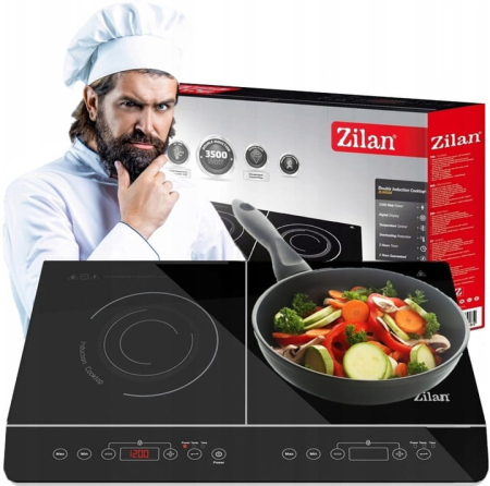 Plita cu inductie Zilan ZLN8088 Neagra, doua ochiuri, putere 3500W, geam din cristal negru [6]