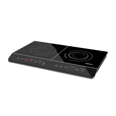 Plite electrice - Plita cu inductie Zilan ZLN8088 Neagra, doua ochiuri, putere 3500W, geam din cristal negru