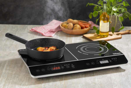 Plita cu inductie Zilan ZLN8088 Neagra, doua ochiuri, putere 3500W, geam din cristal negru [8]
