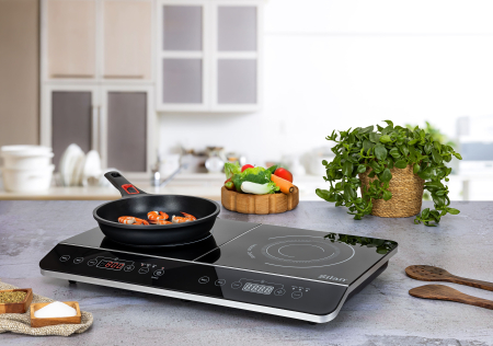 Plita cu inductie Zilan ZLN8088 Neagra, doua ochiuri, putere 3500W, geam din cristal negru [4]