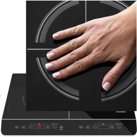 Plita cu inductie Zilan ZLN8088 Neagra, doua ochiuri, putere 3500W, geam din cristal negru [7]