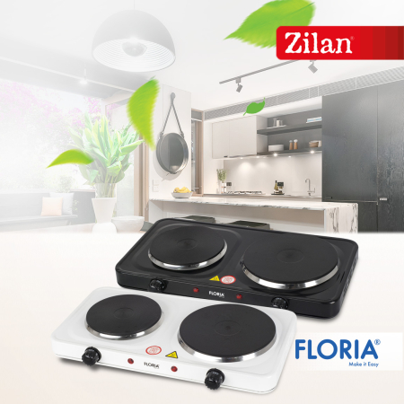 Plita electrica Floria Alb ZLN2843, 18.5 x 15.5 cm, 2 ochiuri, termostat reglabil,  [5]