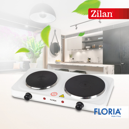 Plita electrica Floria Alb ZLN2843, 18.5 x 15.5 cm, 2 ochiuri, termostat reglabil,  [4]