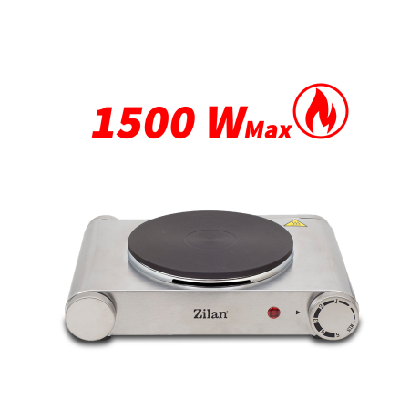 Plita electrica inox Zilan ZLN0535, 33x10x30, 1 arzator, 1500 W, termostat reglabil [12]