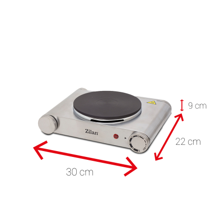 Plita electrica inox Zilan ZLN0535, 33x10x30, 1 arzator, 1500 W, termostat reglabil [4]