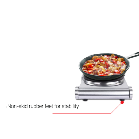 Plita electrica inox Zilan ZLN0535, 33x10x30, 1 arzator, 1500 W, termostat reglabil [2]