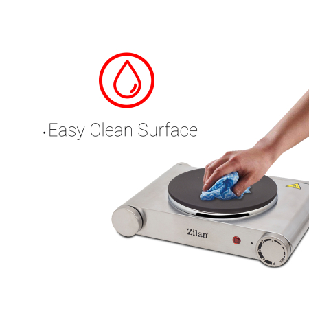 Plita electrica inox Zilan ZLN0535, 33x10x30, 1 arzator, 1500 W, termostat reglabil [5]