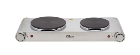 Plite electrice - Plita electrica inox ZILAN ZLN0542, 58x33 cm, 2 ochiuri, 2250W